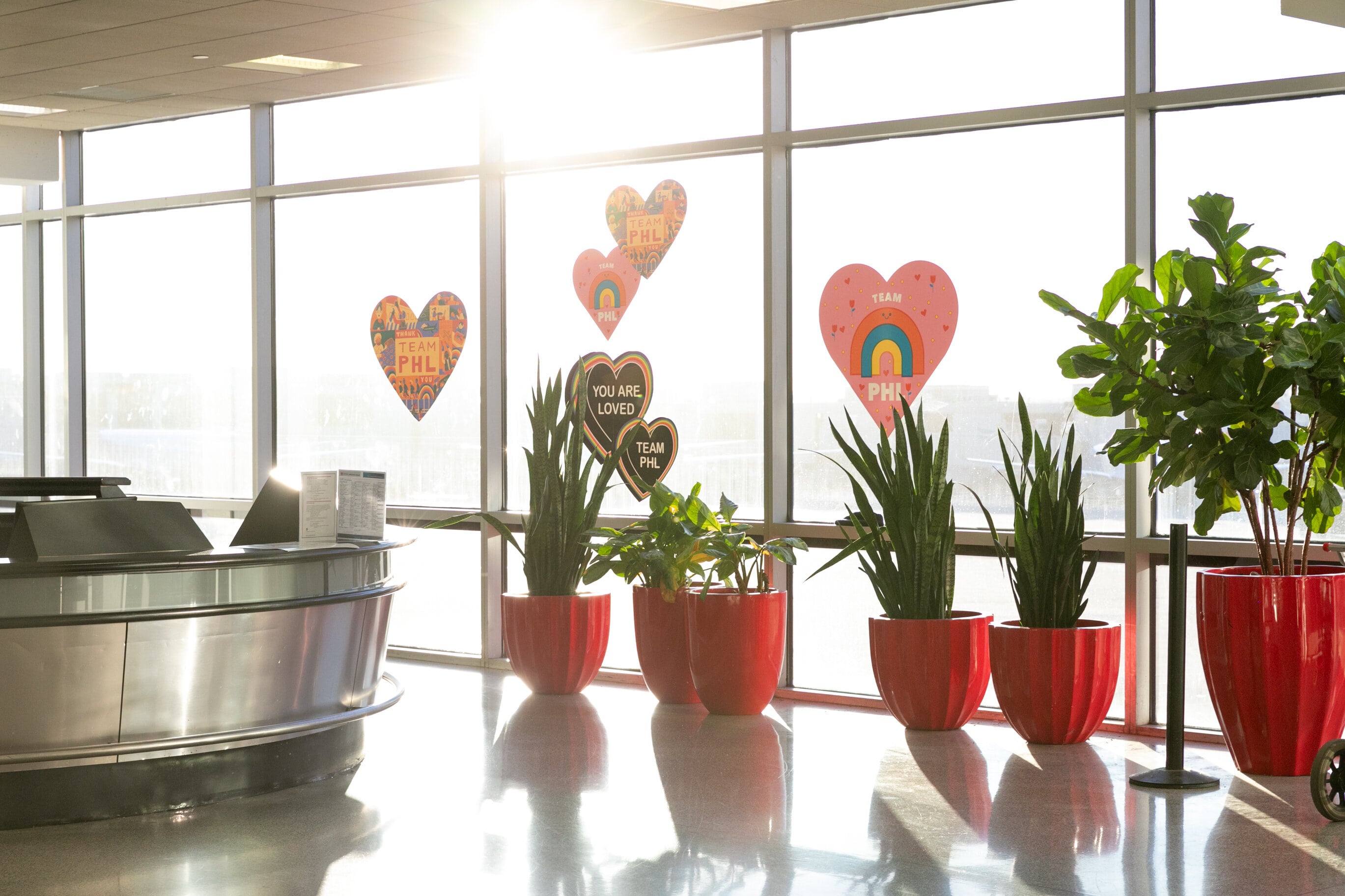 PHL Terminal Inside Showing Plants and Windows