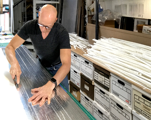 artist Brian David Dennis at work in his studio 