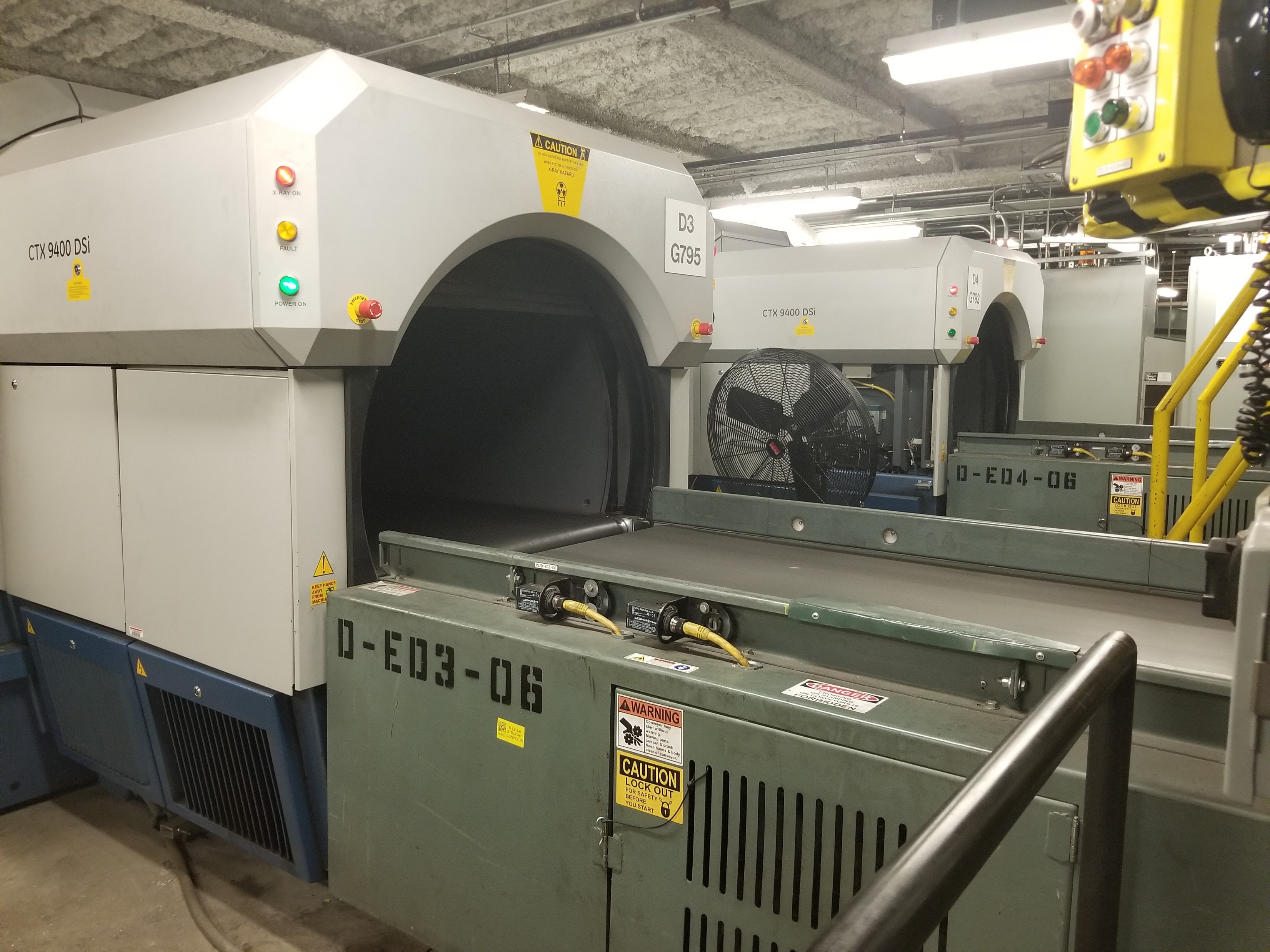 Older EDS machines that scan checked baggage are being replaced with newer, more efficient ones