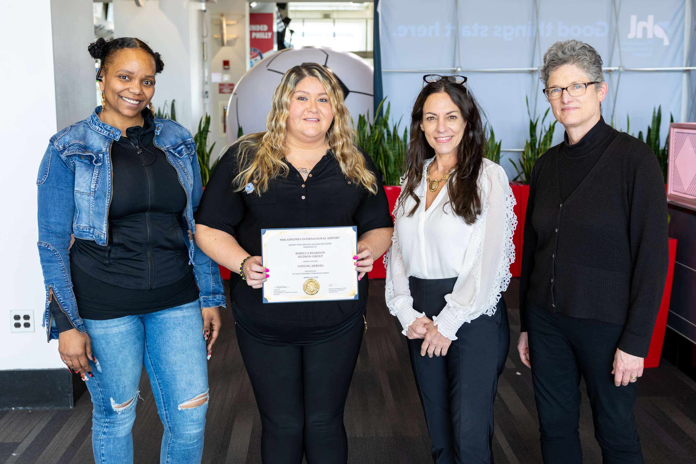 Rebecca receiving award