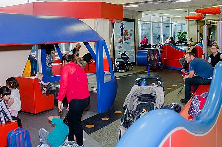 second photo showing the airport's kids' corner play area