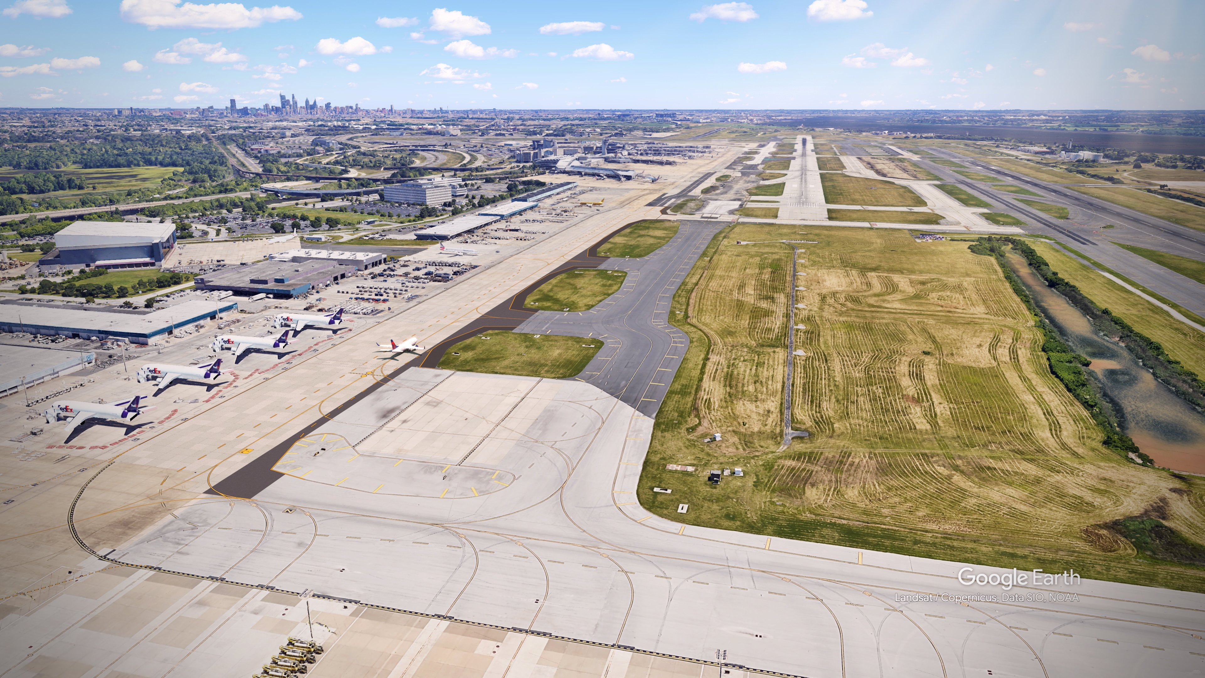 Taxiway J at PHL Airport from Google Earth