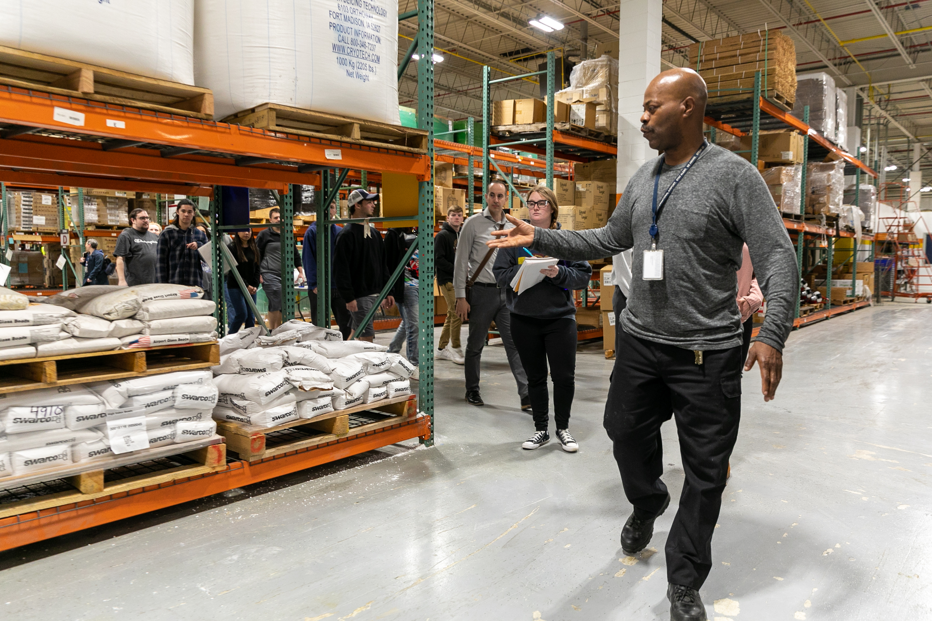 West Chester students touring PHL warehouse