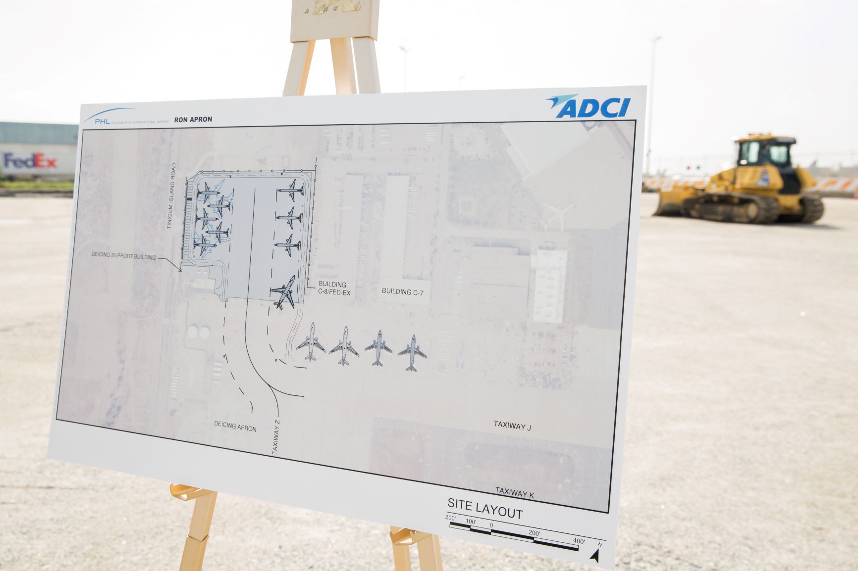 Parking apron layout