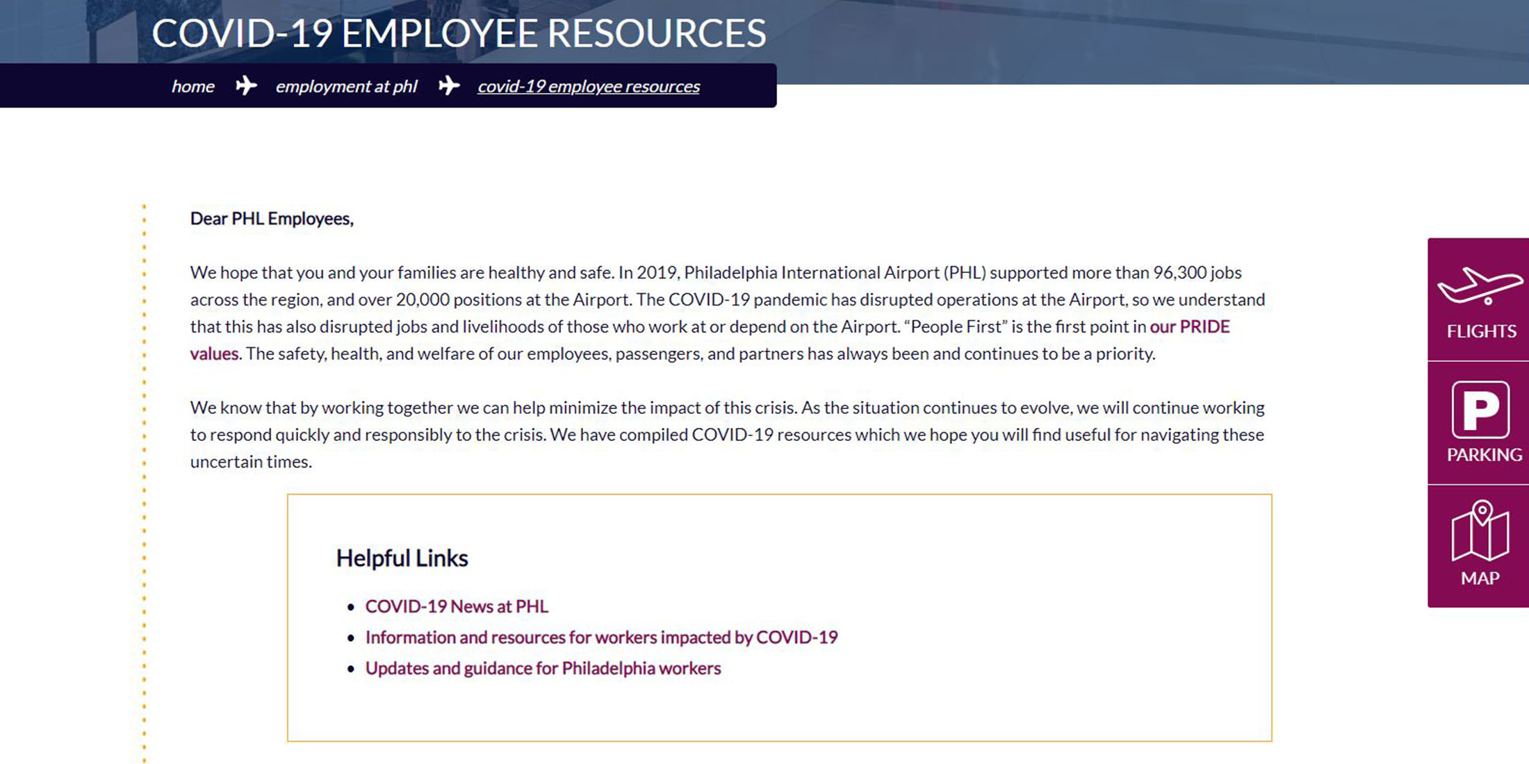 Employee Resources Page