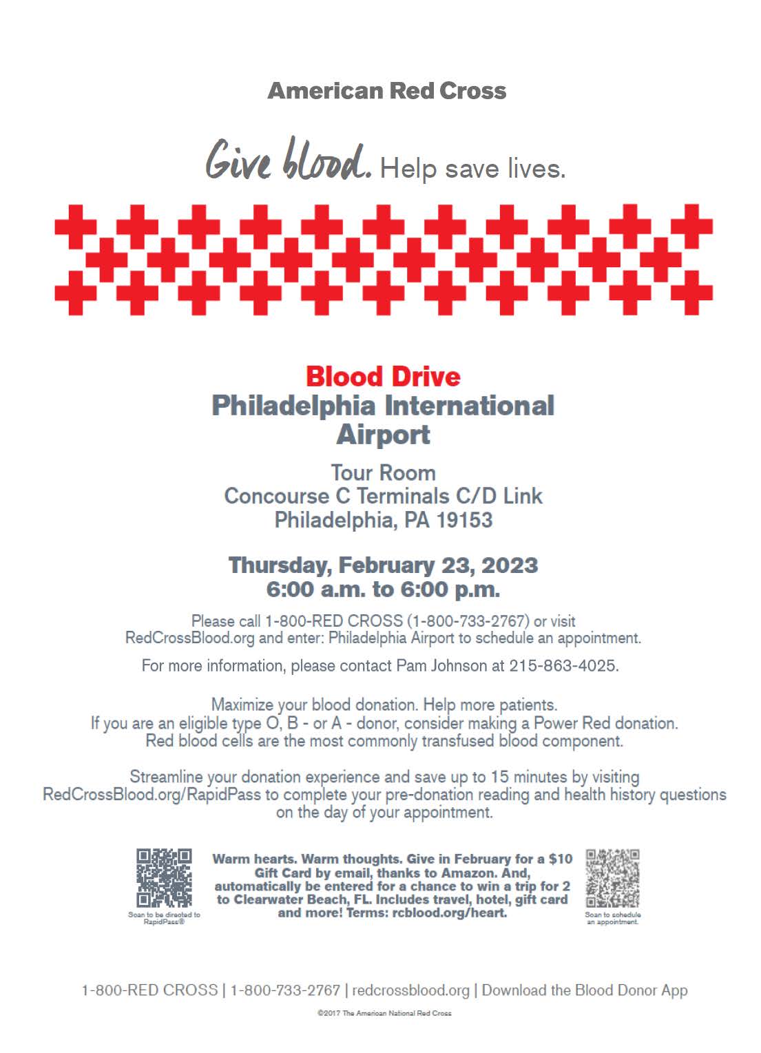 February blood drive flyer