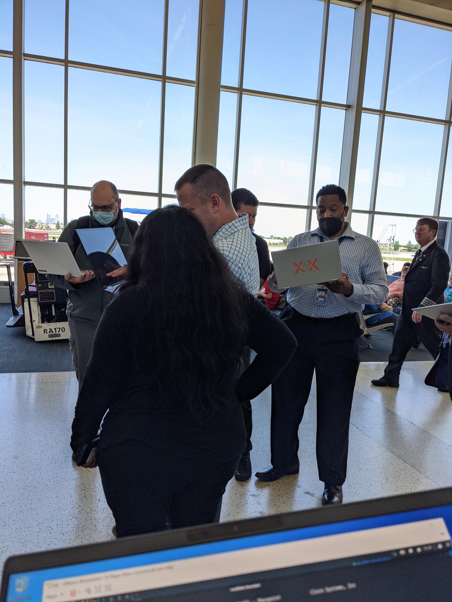 cybersecurity training. People standing