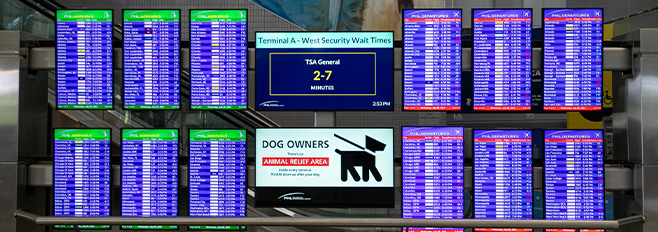 Flight Information screens in terminal 