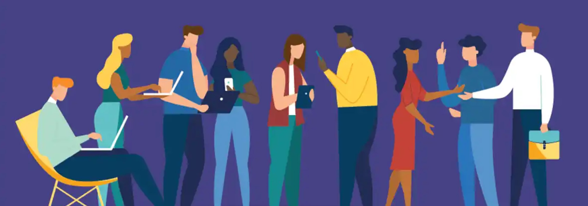 young professionals networking vector
