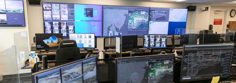 monitors with maps in the AOC