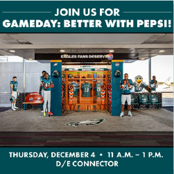 gamed:better with Pepsi Thursday December 4 11am to 1pm D/E Connector