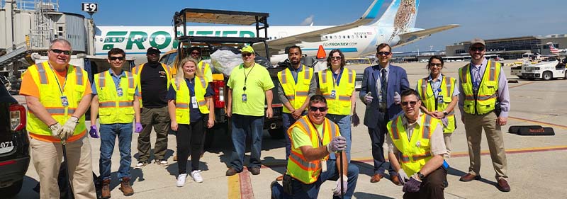 Safety team on airfield