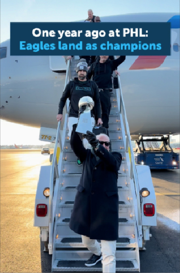 One year ago at PHL Eagles land as champions