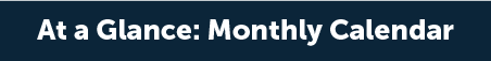 at a glance: monthly calendar