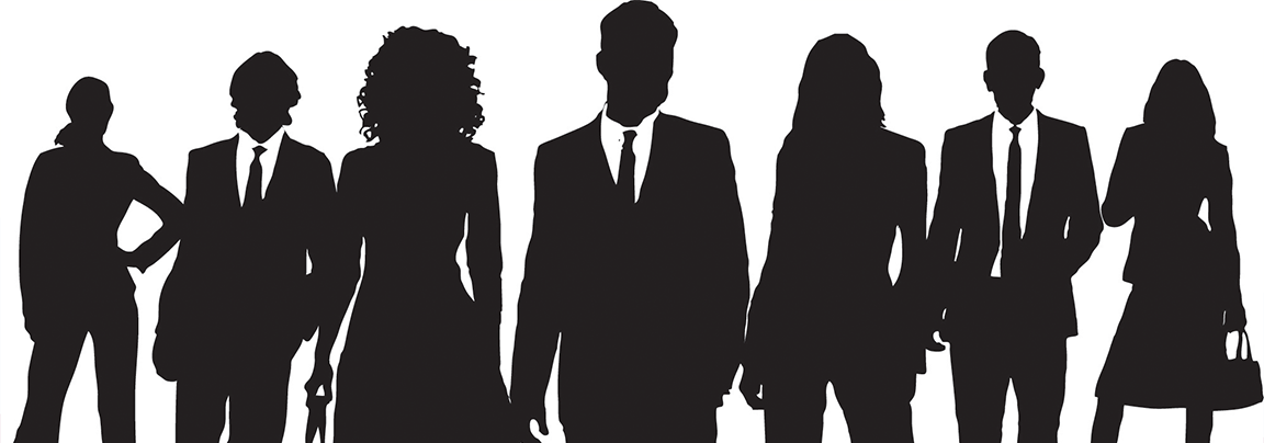 silhouettes of business people 