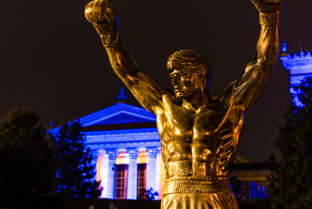 Rocky statue in front of the art museum