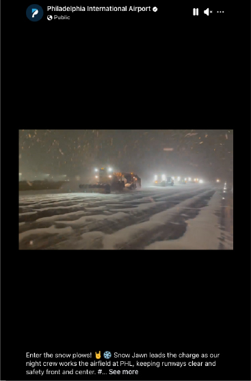 Snow Jawn leads the charge as our night crew works the airfield at PHL