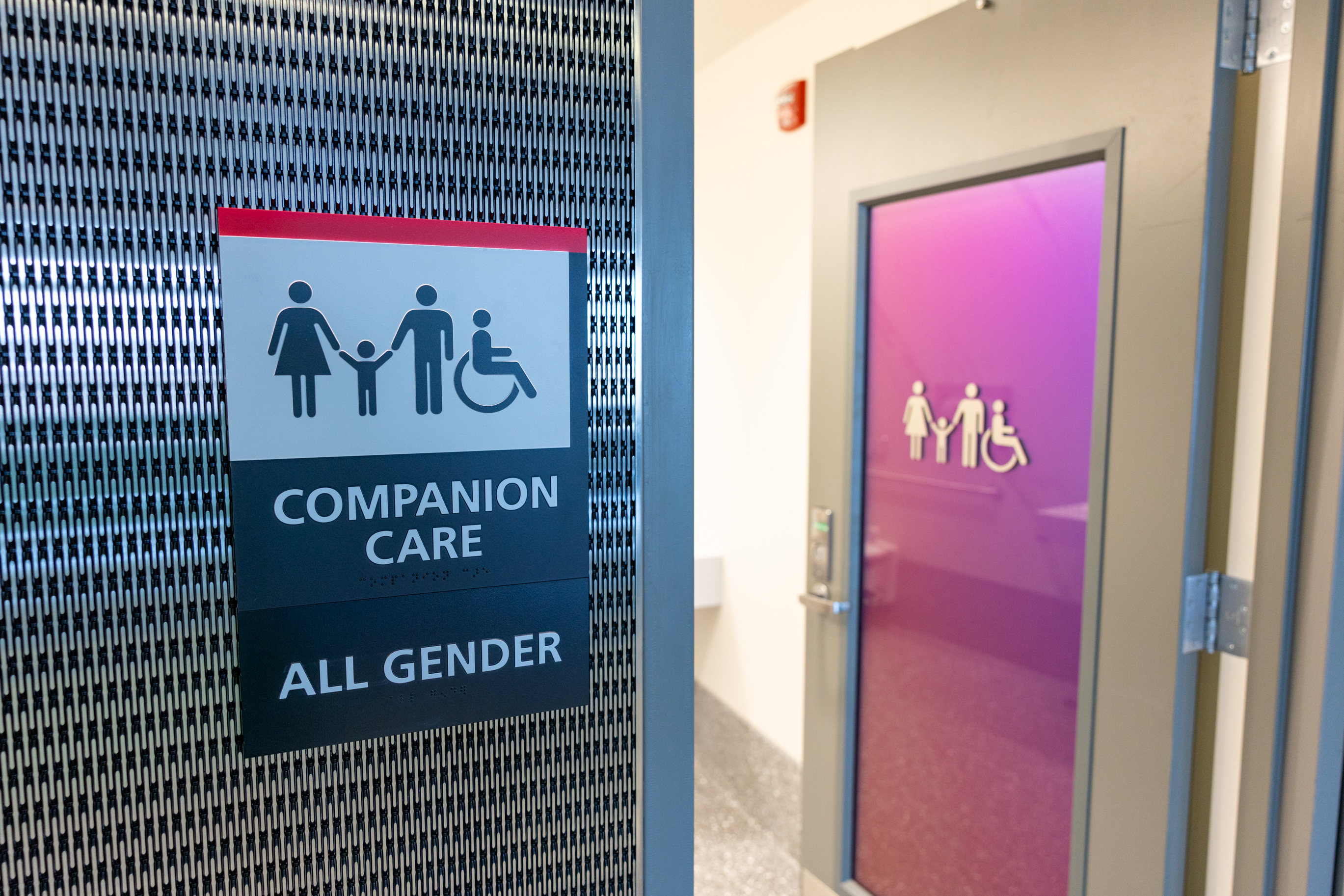 Neww all-gender companion care restrooms.  