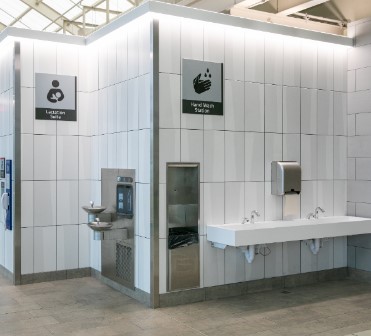 Image of the new restroom handwashing stations